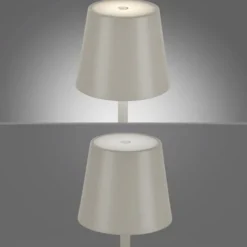 Akku Tischleuchte , beige/greige Indoor, Outdoor, Camping