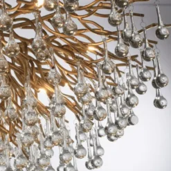 Deckenleuchte, Altmessing Optik, 280 Glasprismen, LED fähig
