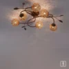 Deckenleuchte, braun, gold, Landhaus-Stil, lichtdurchlässiges Muster