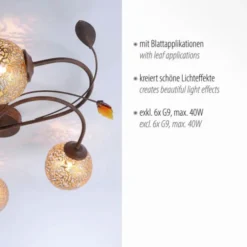 Deckenleuchte, braun, gold, Landhaus-Stil, lichtdurchlässiges Muster