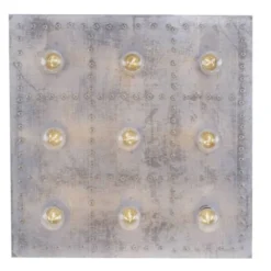 Deckenleuchte, eisen, quadratisch, Industrial-Stil, 9-flammig, E27 Fassung