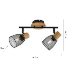 Deckenleuchte Holz / Metall E14 Fassung Spot Strahler