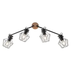 Deckenleuchte, Holz, Metall, modern, rustikales Design, schwenkbar, Vintage
