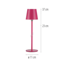 Flaschenleuchte, Akku, mit zusätzlichem Fuß, pink