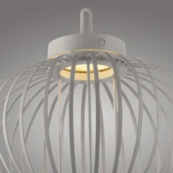 JUST LIGHT Akku Leuchte Gabbia Tisch oder Pendelleuchte, weiß