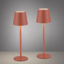 JUST LIGHT AKKU Tischleuchten-Set BURIA, 2er, orange