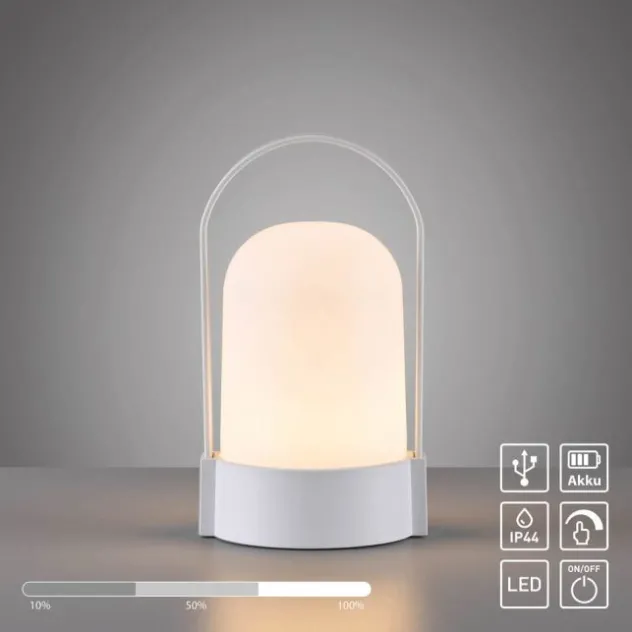 JUST LIGHT LED Akku Leuchte AKKU-JAN, weiss,