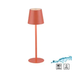 JUST LIGHT LED Akku Tischleuchte EURIA, rot, Innen- und Außen