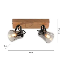 JUST LIGHT LED Deckenleuchte GERDA LANGSTRÖM 2-flammig Eiche Echtholz