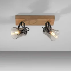 JUST LIGHT LED Deckenleuchte GERDA LANGSTRÖM 2-flammig Eiche Echtholz