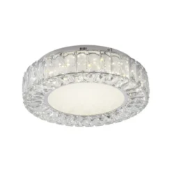 JUST LIGHT LED Deckenleuchte KULUNKA Kristallrand D=37cm 4000K modern