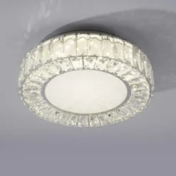 JUST LIGHT LED Deckenleuchte KULUNKA Kristallrand D=37cm 4000K modern