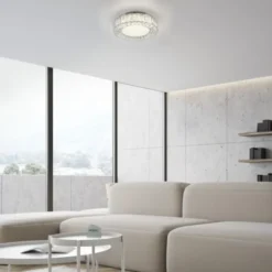 JUST LIGHT LED Deckenleuchte KULUNKA Kristallrand D=37cm 4000K modern
