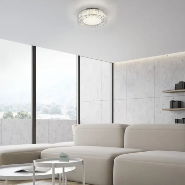 JUST LIGHT LED Deckenleuchte KULUNKA Kristallrand D=37cm 4000K modern