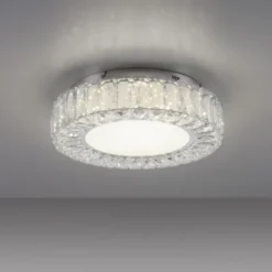JUST LIGHT LED Deckenleuchte KULUNKA Kristallrand D=37cm 4000K modern