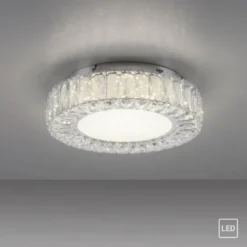 JUST LIGHT LED Deckenleuchte KULUNKA Kristallrand D=37cm 4000K modern