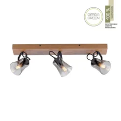 JUST LIGHT LED Deckenleuchte GERDA LANGSTRÖM 3-flammig Eiche Echtholz