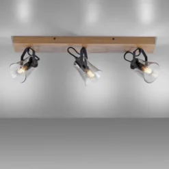 JUST LIGHT LED Deckenleuchte GERDA LANGSTRÖM 3-flammig Eiche Echtholz
