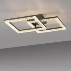 JUST LIGHT LED Deckenleuchte GLITRA schwarz Kristalloptik