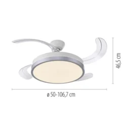 JUST LIGHT LED Deckenleuchte mit Ventilator KOPTA, weiss, Fernbedienung