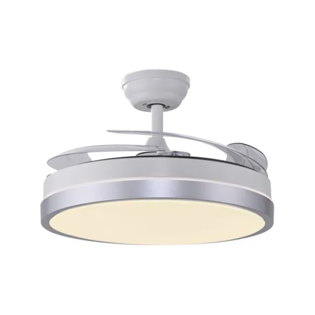 JUST LIGHT LED Deckenleuchte mit Ventilator KOPTA, weiss, Fernbedienung