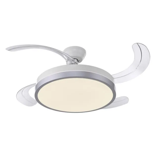 JUST LIGHT LED Deckenleuchte mit Ventilator KOPTA, weiss, Fernbedienung