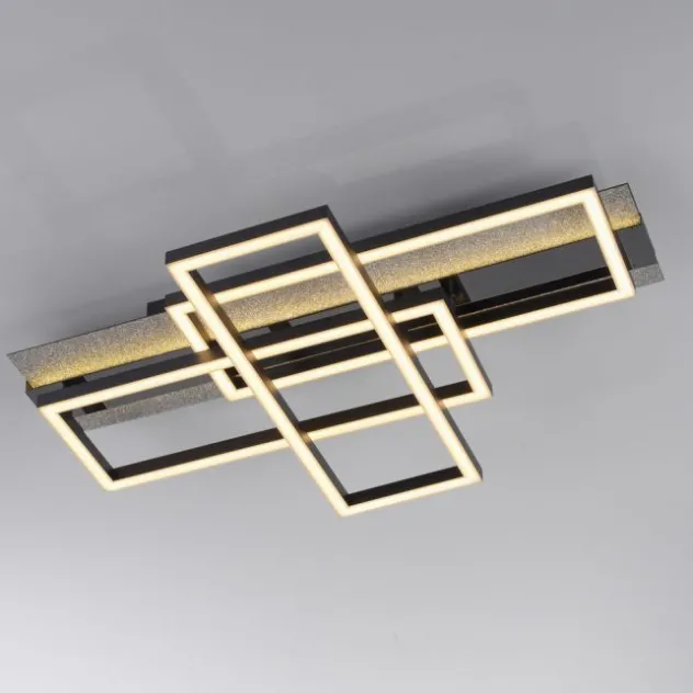 JUST LIGHT LED Deckenleuchte CICHIO silber Glitzereffekt Memoryfunktion