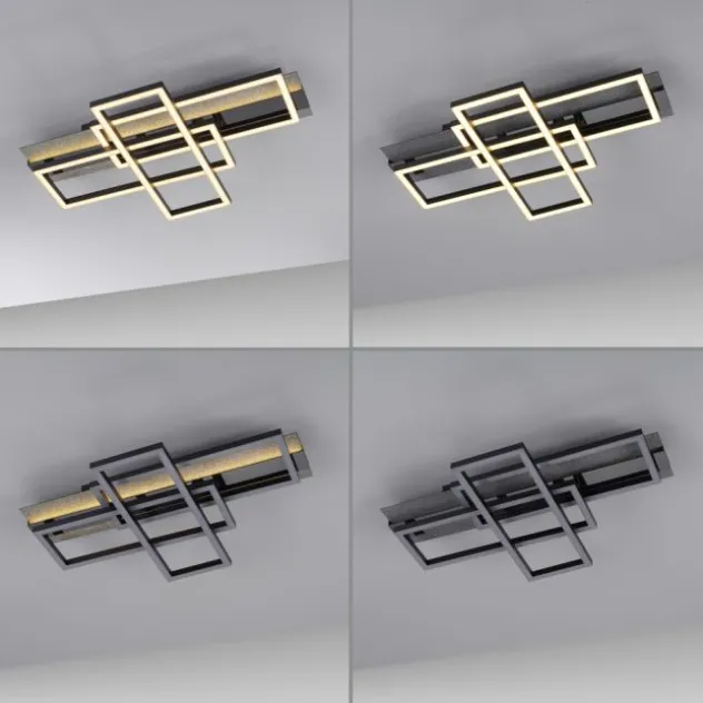 JUST LIGHT LED Deckenleuchte CICHIO silber Glitzereffekt Memoryfunktion