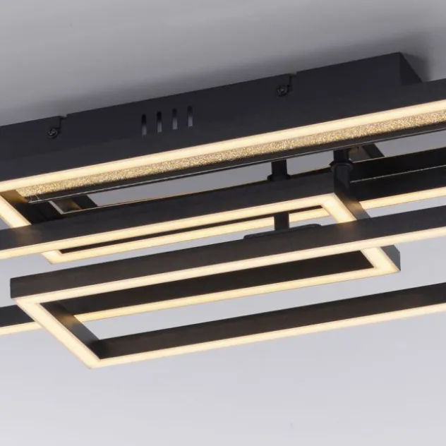 JUST LIGHT LED Deckenleuchte CICHIO silber Glitzereffekt Memoryfunktion