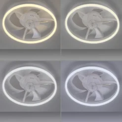 JUST LIGHT LED Deckenleuchte mit Ventilator RITA weiss Fernbedienung und Memory