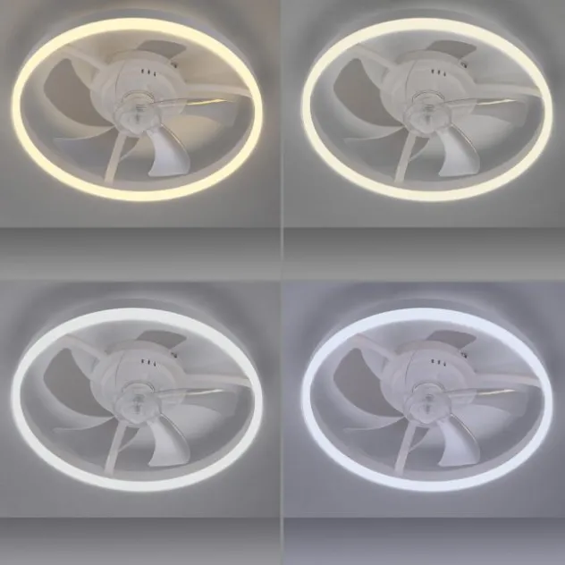 JUST LIGHT LED Deckenleuchte mit Ventilator RITA weiss Fernbedienung und Memory