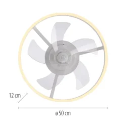 JUST LIGHT LED Deckenleuchte mit Ventilator RITA weiss Fernbedienung und Memory
