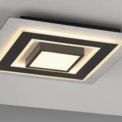 JUST LIGHT LED Deckenleuchte CICHIO silber schwarz quadratisch