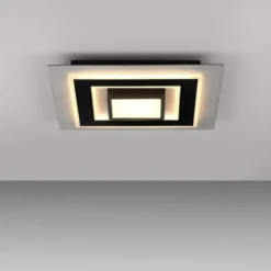 JUST LIGHT LED Deckenleuchte CICHIO silber schwarz quadratisch