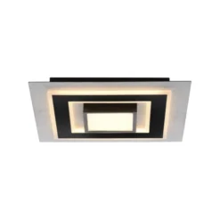 JUST LIGHT LED Deckenleuchte CICHIO silber schwarz quadratisch