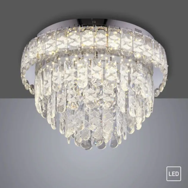 JUST LIGHT LED Deckenleuchte KULUNKA, Chrom, Kristall