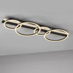 JUST LIGHT LED Deckenleuchte CICHIO schwarz silber Memoryfunktion
