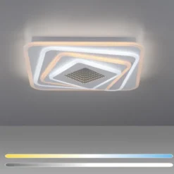JUST LIGHT LED Deckenleuchte AKIRA weiss Tunneleffekt quadratisch