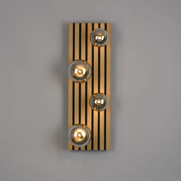 JUST LIGHT LED Deckenleuchte GERDA STIKA Eiche rechteckig Akustikpanel