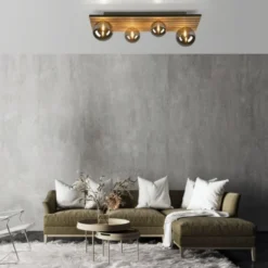 JUST LIGHT LED Deckenleuchte GERDA STIKA Eiche rechteckig Akustikpanel