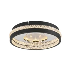 JUST LIGHT LED Kristall Deckenleuchte HANNI, schwarz,