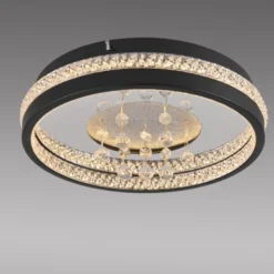 JUST LIGHT LED Kristall Deckenleuchte HANNI, schwarz,