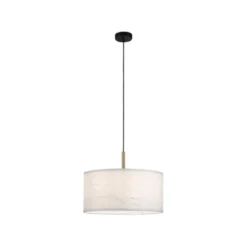 JUST LIGHT LED Pendelleuchte weiß GERDA SOFIE Holzoptik 1-flammig