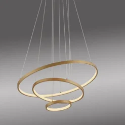 JUST LIGHT LED Pendelleuchte CERCHI gold 3 Ringe 3000K