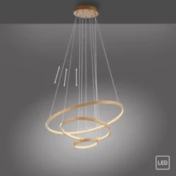 JUST LIGHT LED Pendelleuchte CERCHI gold 3 Ringe 3000K