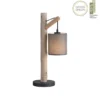 JUST LIGHT LED Tischleuchte Echtholz GERDA TRIBU 1-flammig Stoffschirm