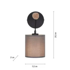 JUST LIGHT LED Wandleuchte Echtholz GERDA TRIBU 1-flammig Stoffschirm Landhaus