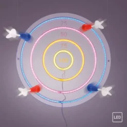 JUST LIGHT Neon Dartscheibe RGB Wandleuchte Deko Gaming Kinderzimmer