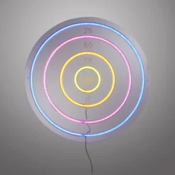 JUST LIGHT Neon Dartscheibe RGB Wandleuchte Deko Gaming Kinderzimmer