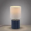 JUST LIGHT Tischleuchte LINX blau Stiffschirm weiß einflammig